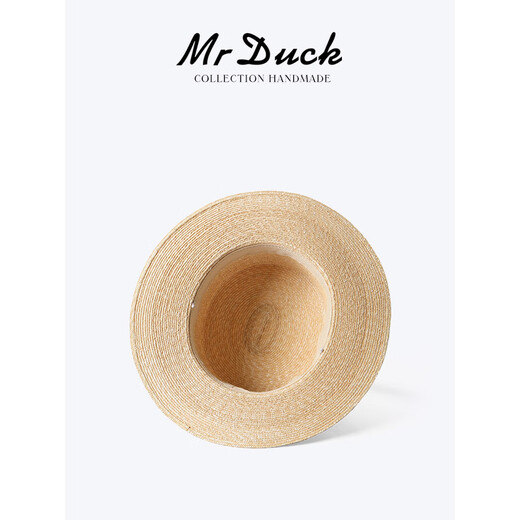 Mr DUCK star's same style, light luxury, extra fine hand-woven straw hat for women, French style flat top hat, multi-size hat