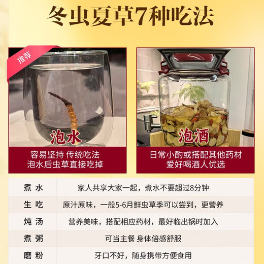 Guancai Rengui Cordyceps High-End-Geschenkbox Tonikum für Geschenke für Älteste neue getrocknete Cordyceps High-End-Nahrungsergänzungsmittel für ältere 2 Sticks/g 100 Gramm, insgesamt 200 Stöcke