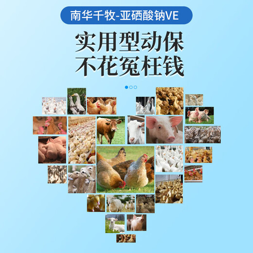 South China Qianmu (SOUTH RANCH) sodium selenite veterinary vitamin e for pigs, cattle, sheep and chicken auxiliary chicken, duck, livestock and poultry premix pregnancy and delivery feed sodium selenite VE1000g*3 bags