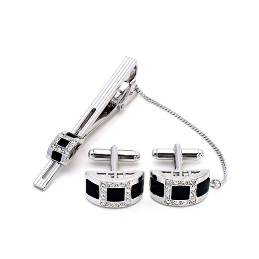 NOSSKISS original imported cufflinks for men, light luxury custom fashion French shirt sleeve nails, advanced birthday gift box, silver cufflinks