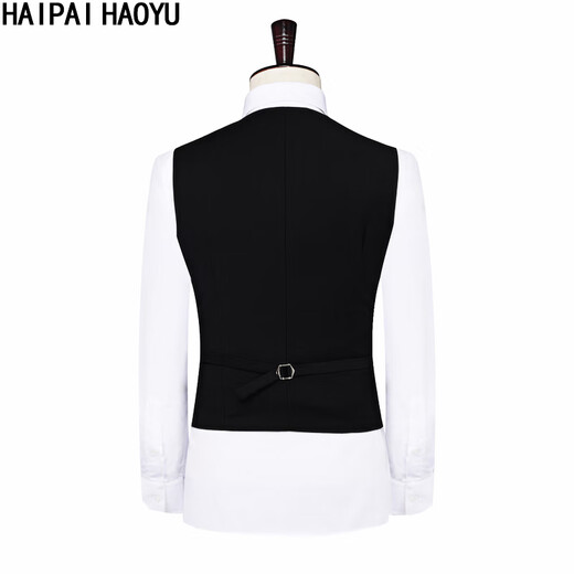 HAIPAIHAOYU Suit vest men's slim business formal suit jacket sleeveless high-end suit horse clip vest professional suit vest black vest XL (175) Recommended 55-65KG