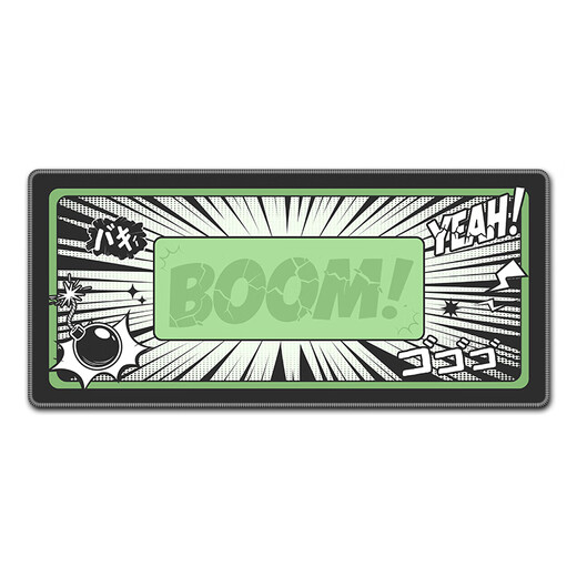 Ruqinlian cool comics e-sports mouse pads for extra large men's personalized workstation office computer desk pads rubber pads keyboard pads smooth thickened lock edge wrist pads non-slip and wear-resistant 15925 green BOOM length 1000mmX width 500mmX thickness 5mm