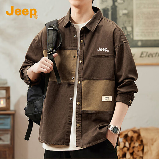 JEEP Jeep pure cotton American long-sleeved shirt men's 26 spring and autumn new retro shirt handsome loose jacket top clothes