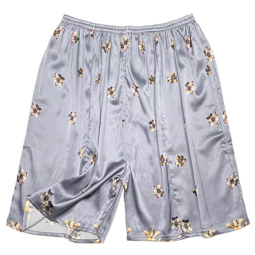 Sulai Sommer Herren Silk Big Shorts Beach Hosen Freizeitheim Pyjamas Hosen Mulberry Seide Loose Plus-Size-Shorts Fluoreszenzgrün 13977 Doppelkrepp 130-185jin [Jin gleich 0,5 kg] Alle Größe