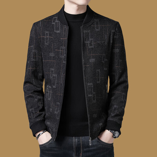 GABBANIE men's jacket spring and autumn 2025 new brand high-end middle-aged thickened loose casual jacket coffee color M 170