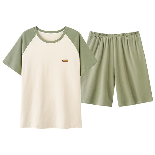 
SEPTWOLVES Spring and Summer New Men's Home Clothing Set Pure Cotton Summer Short Sleeve Shorts Can Be Used Outside Multi-Color Optional 02J13603 Men XL