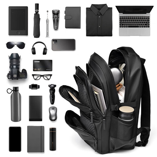 Sac à dos pour les entreprises pour hommes faisant un sac à dos pour le sac d'ordinateur portable du sac de voyage de grande capacité pour femmes 15.6 Étudiantbag étudiant Black [STRAP RENFORCEMENTS + TISSAUX IMPHERPORT]
