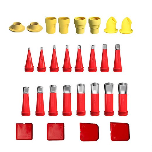 Cast solid glue nozzle, special mouth structure for glass glue gun, stainless steel door and window silicone gun head, 28-piece set
