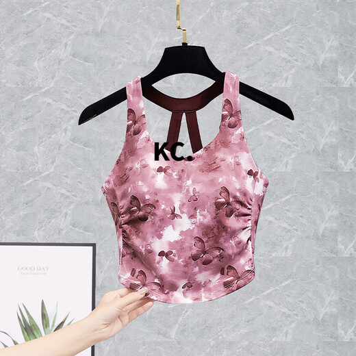 Kaooseen yoga clothes for women 2025 new short-sleeved sports fitness Pilates training clothes top-like three-piece suit BX08-Violet+K940-Spar Blue Purple XL