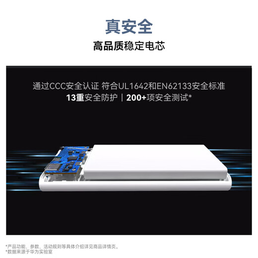 Huawei 3C certified original multi-protocol super fast charging power bank 10000mAh (Max 22.5W SE) 13 layers of safety protection, aircraft-friendly, white