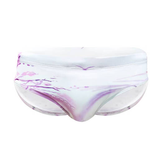 Nanbomaru Badehose im chinesischen Stil für Herren, dreieckig, niedrige Taille, Tauchen, große Badehose, enger Trainings-Badeanzug, Blume_UXH038, M