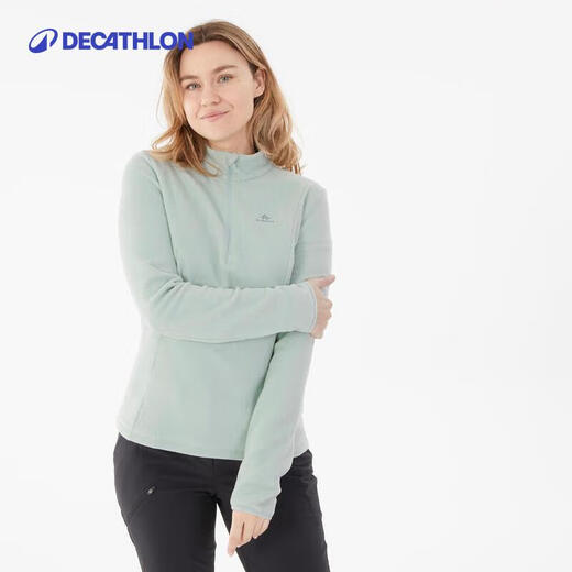DECATHLON Warm Fleece Jacket Autumn and Winter Loose Polar Fleece Jacket Women's - Green M 4925550