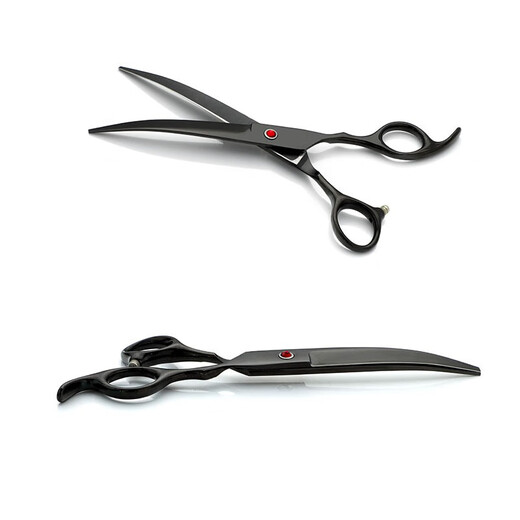 Beni pet pet scissors, grooming curved scissors, cat and dog pet shearing scissors, black and gray pet scissors set, 3 scissors + 1 comb