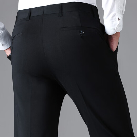 CEO Yageor pantalones para hombres primavera y verano Nuevo negocio de alta gama Traje de papá de mediana edad de mediana edad pantalones de hombres delgados de verano F9901 gris oscuro sin plegar M 30 [Circanferencia de cintura 77c CM]