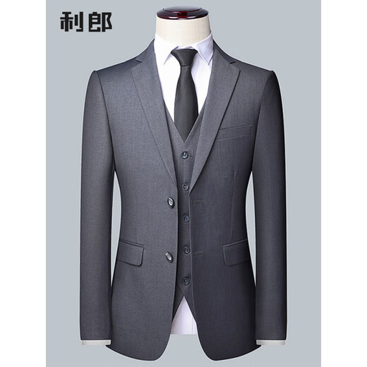 利郎西装套装男士休闲西服上衣修身职业商务小西装外套男正装单西 黑色上衣 S 165
