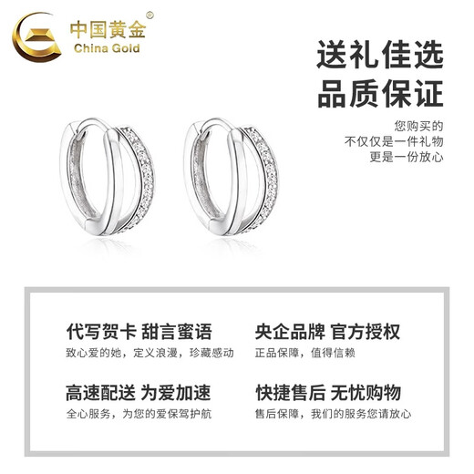 CHINA GOLD Geometric Cross Earrings Sterling Silver Earrings Women's New Versatile Earrings Stud Earrings Valentine's Day Birthday Gift for Girlfriend Geometric Cross Earrings Brand Gift Box