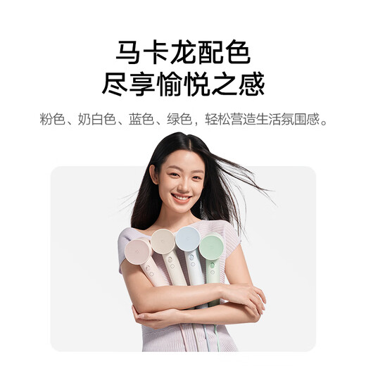 Mijia Xiaomi high-speed hair dryer Xiaomi hair dryer strong wind hair care home negative ion hair dryer fast dry hair high-power hair dryer holiday gift Mijia high-speed hair dryer milk white