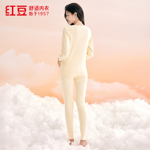 
Hongdou underwear for women 7A antibacterial upgrade autumn clothes and autumn pants pure cotton suit round neck thin base thermal underwear