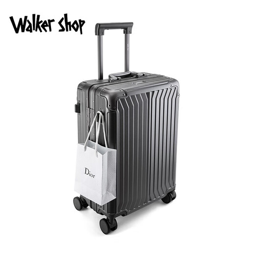 Walker Shop suitcase aluminum alloy trolley travel code box universal wheel suitcase anti-fall large capacity lightweight silent box dark gray 24 inches