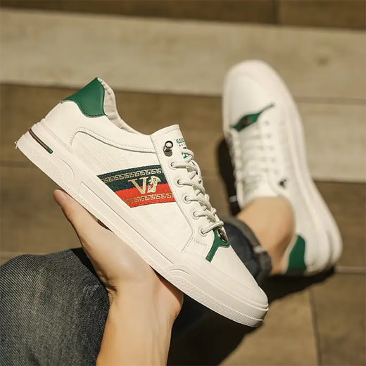 VIPVCK men's shoes, white shoes, men's 2025 summer and autumn new style lightweight, simple and versatile lace-up beauty head casual sports shoes beige Vck1291 39