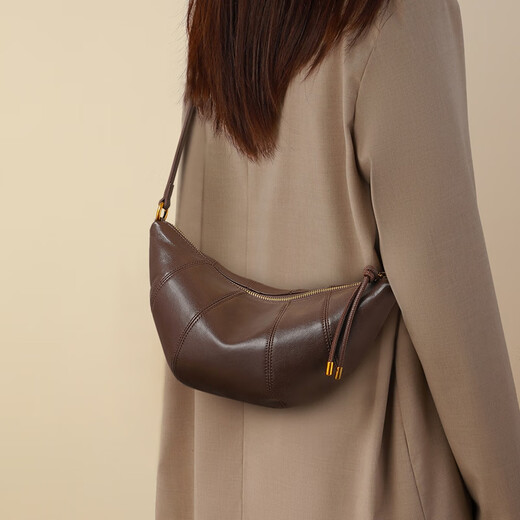 
viney bag women's bag cowhide crossbody bag light luxury brand one-shoulder dumpling bag birthday gift high-end feeling for girlfriend wife