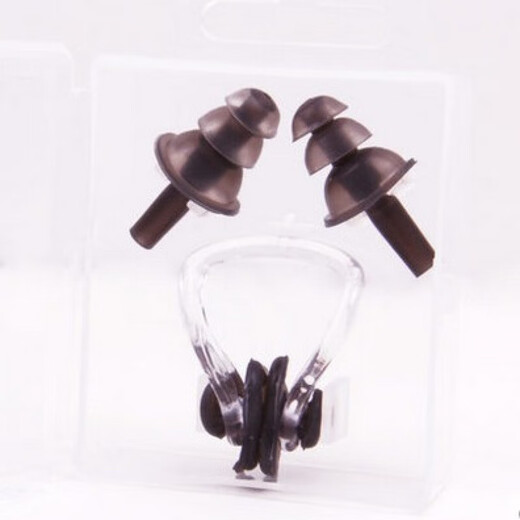 Silicone boxed nose clip earplug set simple swimming and diving supplies for children and adults waterproof and soft yellow box