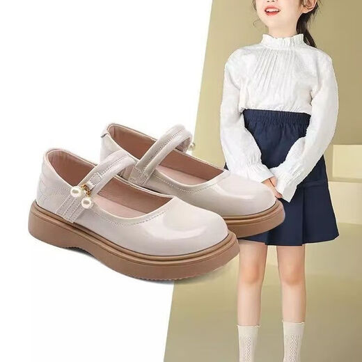 儿童2025皮鞋女童春秋新款小女孩软底黑色单鞋公主学生演出童鞋 黑色 34 码内长20. 8cm