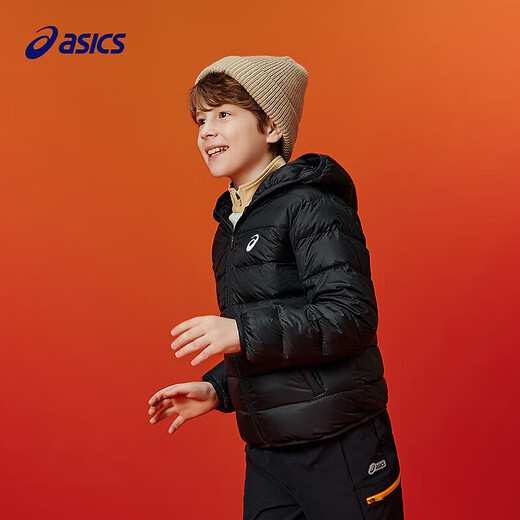 Vêtements pour enfants Asics 25 ans d'hiver Veste de chauffage léger à trois à trois tireurs pour enfants [Charge élevée] Propre noire 1000-Duck Down 175 Farming 117,3g