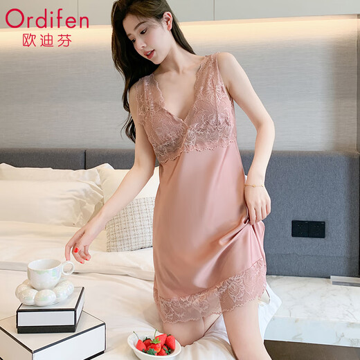 Ordifen [Cordillero sexy] Camisilla de seda de hielo para mujeres en verano Falta de chaleco de lujo de luz delgada con almohadilla para el pecho Ropa para el hogar para mujeres XL