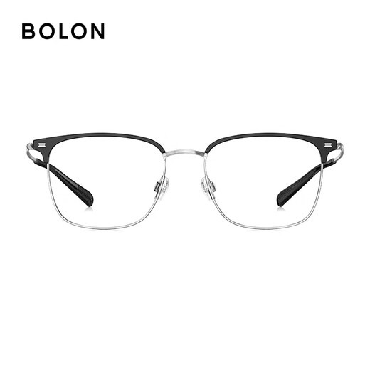 Bolon Tyrannosaurus-Brille Wang Hedi Das gleiche 25-jährige neue Produkt Myopia Gläsers Rahmen Titanium Augenbrauenrahmen kann mit BA7009 B15 Mattschwarz Silber/Halbgloss mattes schwarzes Einzelrahmen abgestimmt werden
