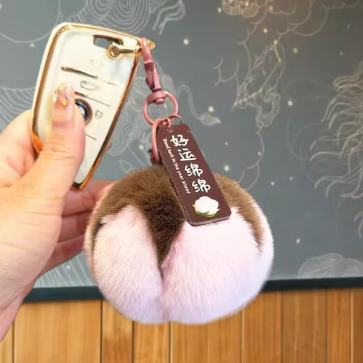 Viel Glück Mianmian Schlüsselkette Baumwolle Anhänger Schüler High School Aufnahmeprüfung College Aufnahmeprüfung Plüsch niedliche Bag Geschenk Orament Frauen Plüsch Schlüsselkette-Reis-Baumwolle