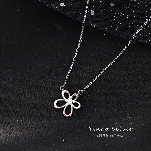 Laomiao 925 Sterling Silber Blumen Halskette für Frauen 2025 Neues Schlüsselbeutel Kette Leicht Luxus Nische Design Sinn Halskette Sommerblumenkette