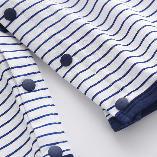 Baby summer ultra-thin pure cotton jumpsuit for men and women, baby crawling clothes, home clothes, thin clothes, baby clothes, Category A, boat + stripes (thin style) two-pack 80cm 16-22Jin Jin is equal to 0.5 kg