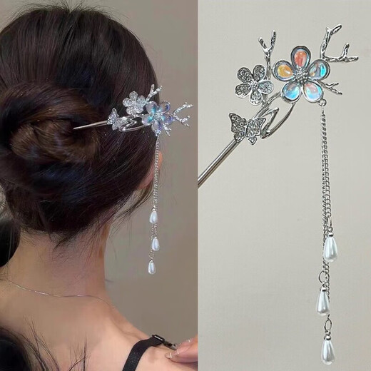 Temperament and high-end feel, new Chinese style tassel hairpin, ancient style Hanfu hairpin, modern simple niche hairpin, exquisite small flower hairpin