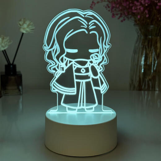 YWZR light meets the surrounding night lights, white bird, wizard, vanity wreath, initial doll, birthday gift ornaments 9923 [cat] [sixteen colors] battery compartment + remote control