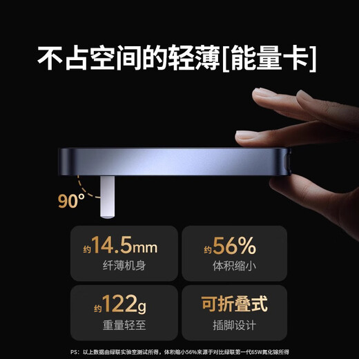 绿联（UGREEN）65W饼干氮化镓Pro轻薄充电器快充头适用iPhone16/15手机笔记本电脑多口便携卡片迷你旅行扁平插头 15816--65W饼干氮化镓Pro|三口单头.