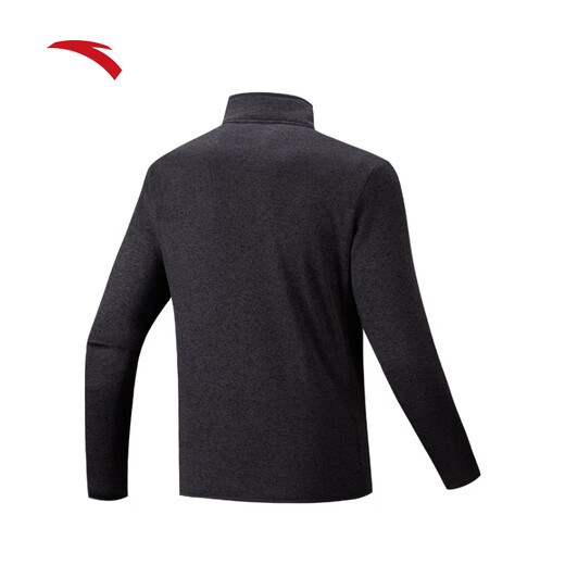 ANTA (ANTA) Brother Z's same style Fire Shell Earth Shell 3.0 Antistatic Fleece Jacket Outdoor Stand Collar Jacket Men's Jacket Men's Style - Jacquard Thick Needle - Stand Collar Style Basic Black Gray - 4 L (Male 175 Female 170)