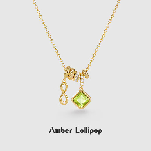Amber Lollipop Wang Yuwen's same style twelve birthday necklace female gemstone pendant anniversary birthday gift for girlfriend and wife guarding January