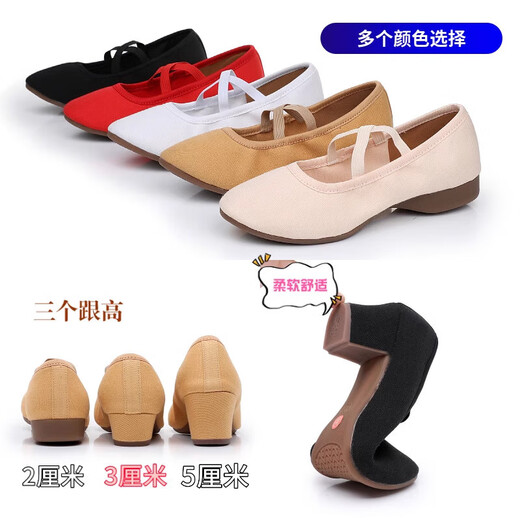 Square Dance Teacher Schuhe Outdoor Erwachsene weiche Sohle Frauenbauch Klassische ethnische moderne Tanzpraxis Balletttanzschuhe Kamel Farbe 2 cm Flat Heel 37