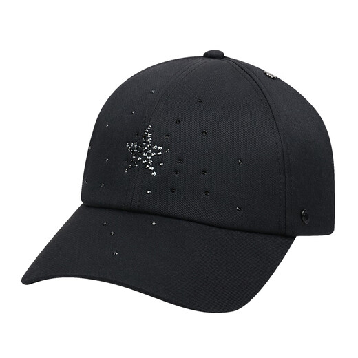 SWOF CARE Etiqueta negra Sombrero de estrella brillante con diamantes de imitación importados Gorra de béisbol negra con capota blanda para hombres y mujeres 661028 Negro/negro Talla única para todos Circunferencia de cabeza recomendada 56-60 cm