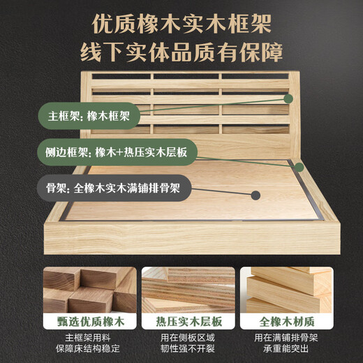 Fermax (Freemax) Cama de arte de cuero simple moderno 2024 Camera suave de dormitorio principal 1.5m Camilla de madera maciza Apartamento pequeño LP-677#34