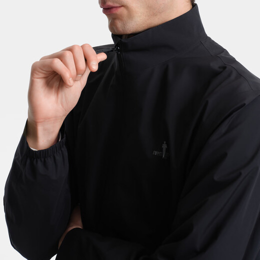 Biyinlefen lightweight protective fabric 2025 new autumn men's casual outdoor easy-care stand-up collar jacket 07 black L