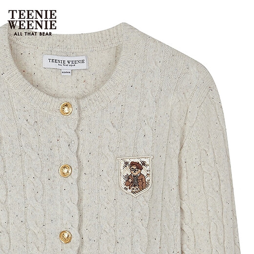 
Teenie Weenie [with wool] Bear women's wool sweater 25 autumn fashionable college rope sweater Oat color M