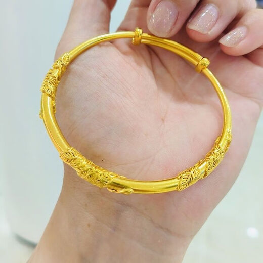 Genuine gold shop 18K gold bracelet for women 18K London gold cherry blossom push-pull bracelet for mom and wife holiday gift Sakura bracelet