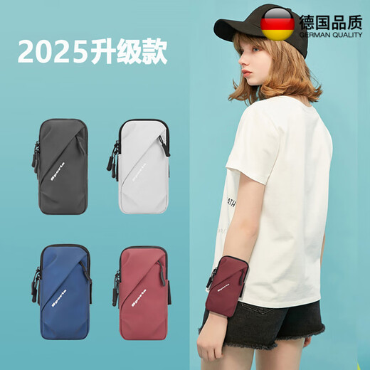 Jingxiao Misenhuo German running mobile phone arm sleeve for men and women fitness arm sleeve waterproof arm bag wrist bag outdoor sports mobile phone bag blue and white (upgraded version LM)