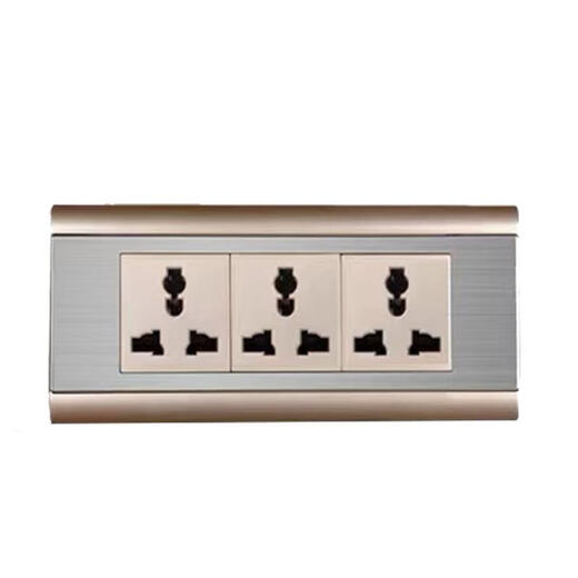 Type 118 switch socket concealed panel stainless steel nine-hole universal 6-hole socket multi-functional old-fashioned wall socket 4-bit computer + universal 9-hole socket