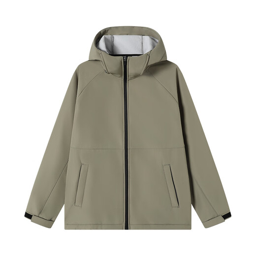 Jingjing Tokyo-made jacket men's soft shell jacket men's outdoor mountaineering waterproof and velvet warm Khaki Green XL