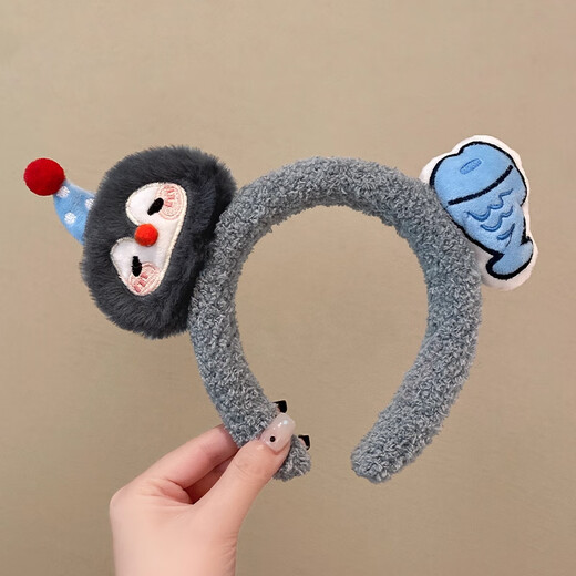 Danqin Cute Cartoon Plush Little Penguin Headband Cute Girly Heart Headband Washing Face, Pressing Hair, Taking Photos, Hairpin Creative Headband Penguin Fish Headband