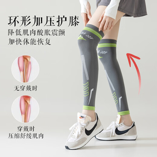 Acalen Muscle Women's Knee Socks Long Non-Slip Running Fitness Dark Gray_Pack Over-the-Knee Compression Leggings 2 Pairs One Size Fits All (Over-the-Knee_Compression Leggings Knee Guard_Anti-Slip)