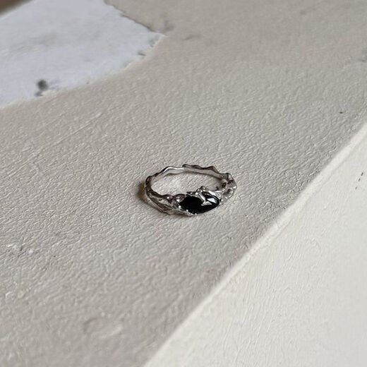 He Jian bow tail ring little finger unique design branch silver tail ring men and women little finger ring niche light luxury high-end open dead branch tail ring opening